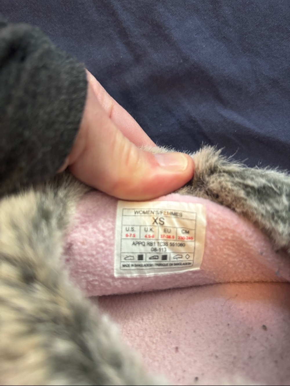 The North Face Pink Quilted Faux-Fur Slip-On Slippers - Picture 3 of 3